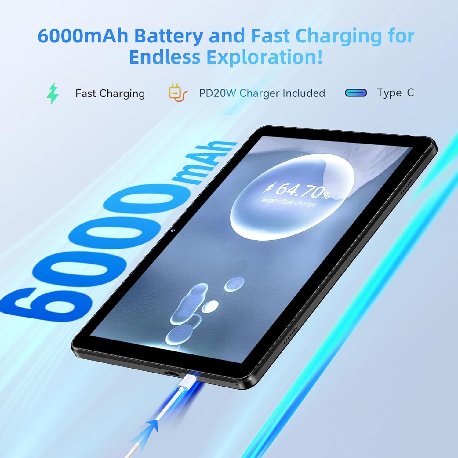 Планшет 10.1" Rebecco K50 4+8/128Gb Androi 14 6000 mAh Black, фото №4