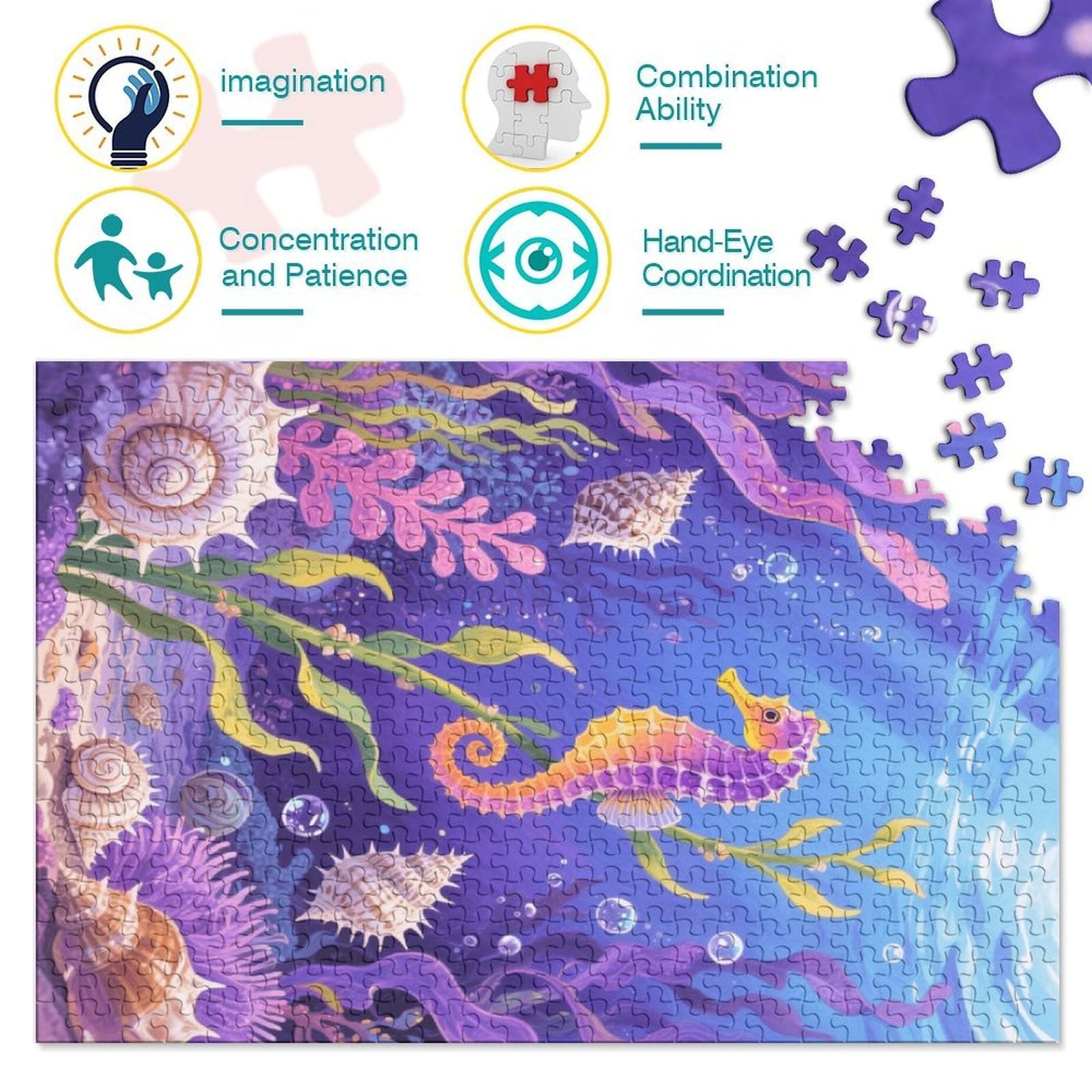 Пазл SeaPferd Seahorse Seabed 1000 деталей 70 x 50 см, фото №4 Пазл SeaPferd Seahorse Seabed 1000 деталей 70 x 50 см, фото №4