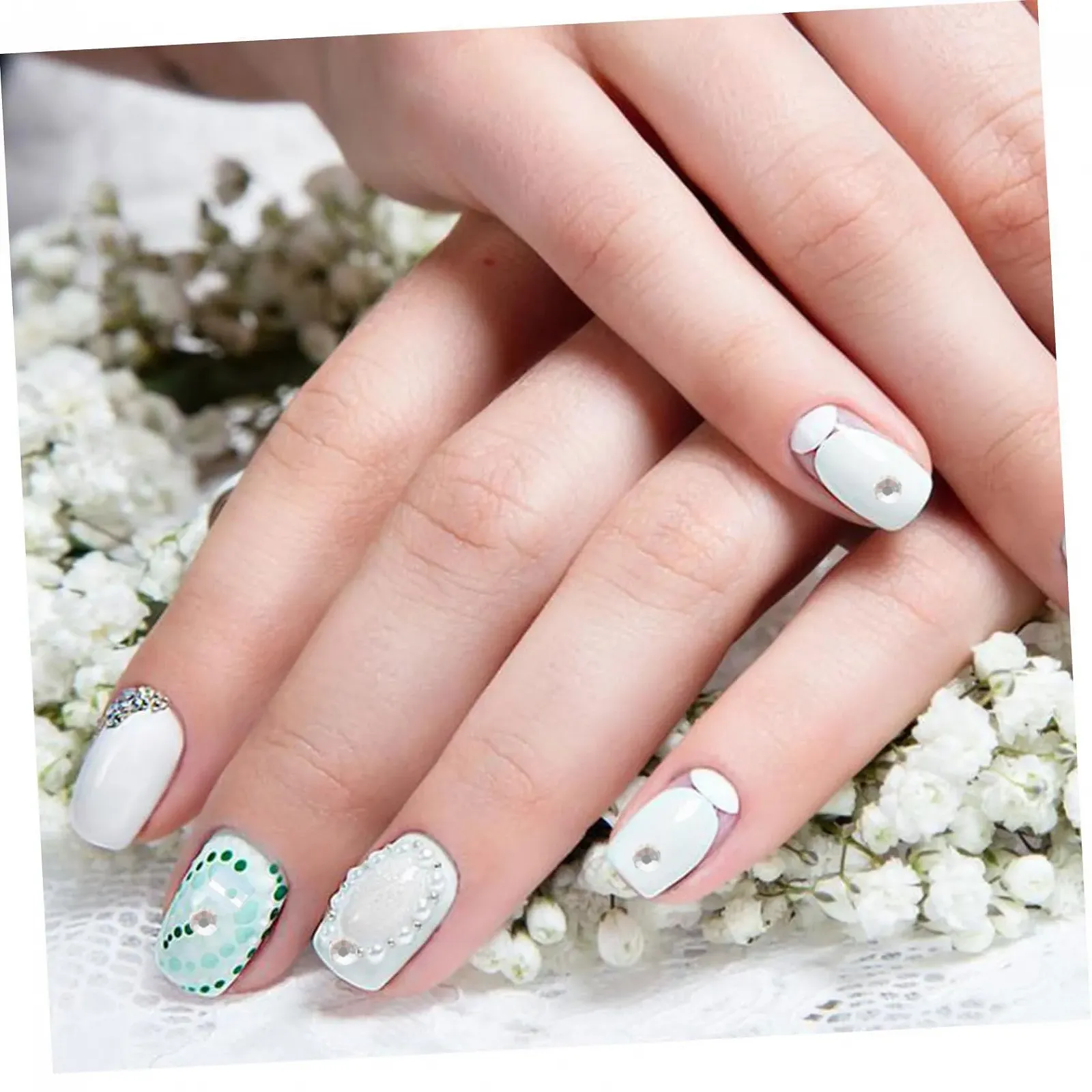 Подвеска для ногтей PLAFOPE 2 коробки Аксессуары для маникюра Декор для маникюра DIY Украшения для ногтей Набор аксессуаров для маникюра Шармы для ногтей Стразы, фото №9