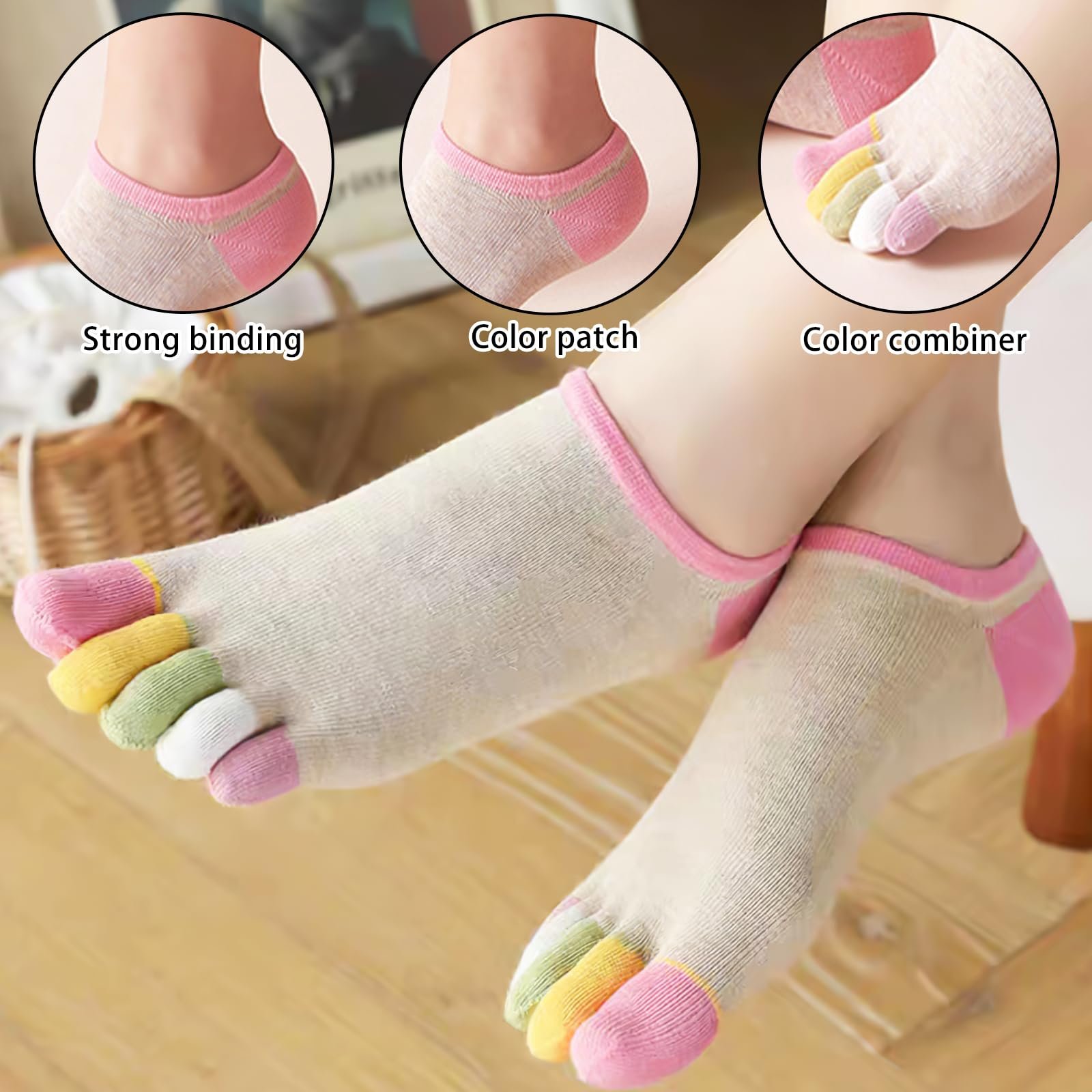 Шкарпетки з п'ятьма пальцями для жінок (4 пари), фото №4