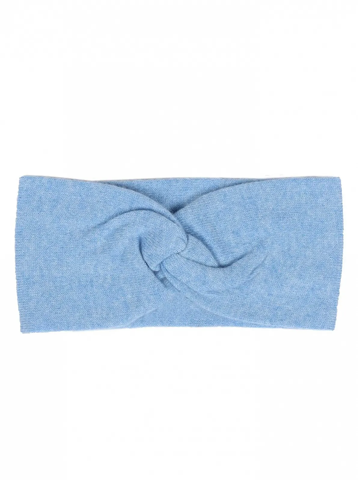 Пов'язка на голову Zwillingsherz 100% Cashmere В'язана однотонна світло-блакитна, фото №1