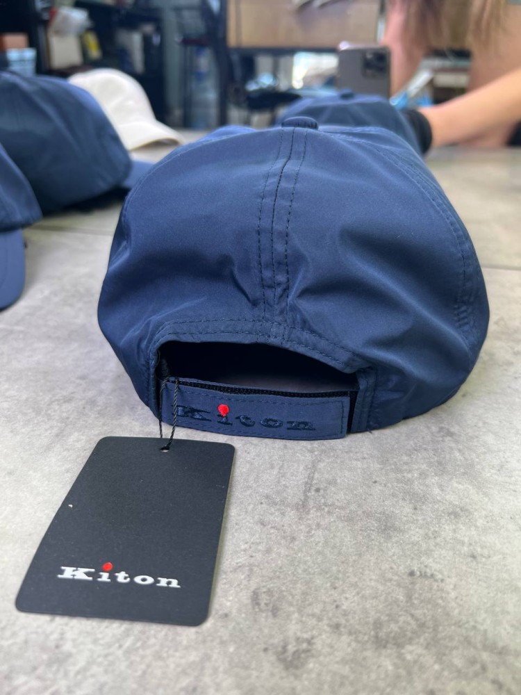 Кепка Kiton темно-синя лого посередині gu602, фото №4