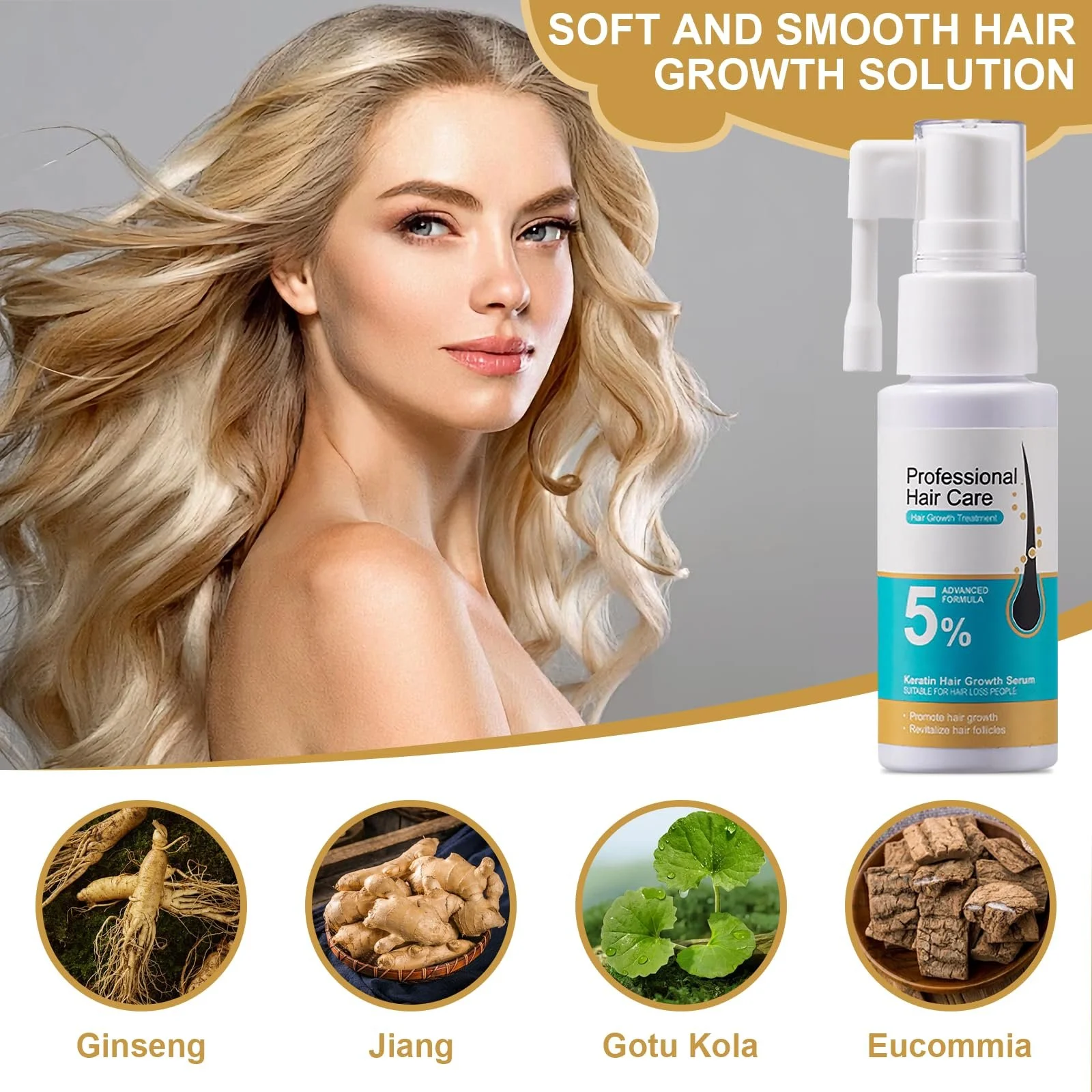 Сироватка для росту волосся 2 x 30 мл, Тонік для шкіри голови, Проти випадіння та стоншення волосся, фото №2