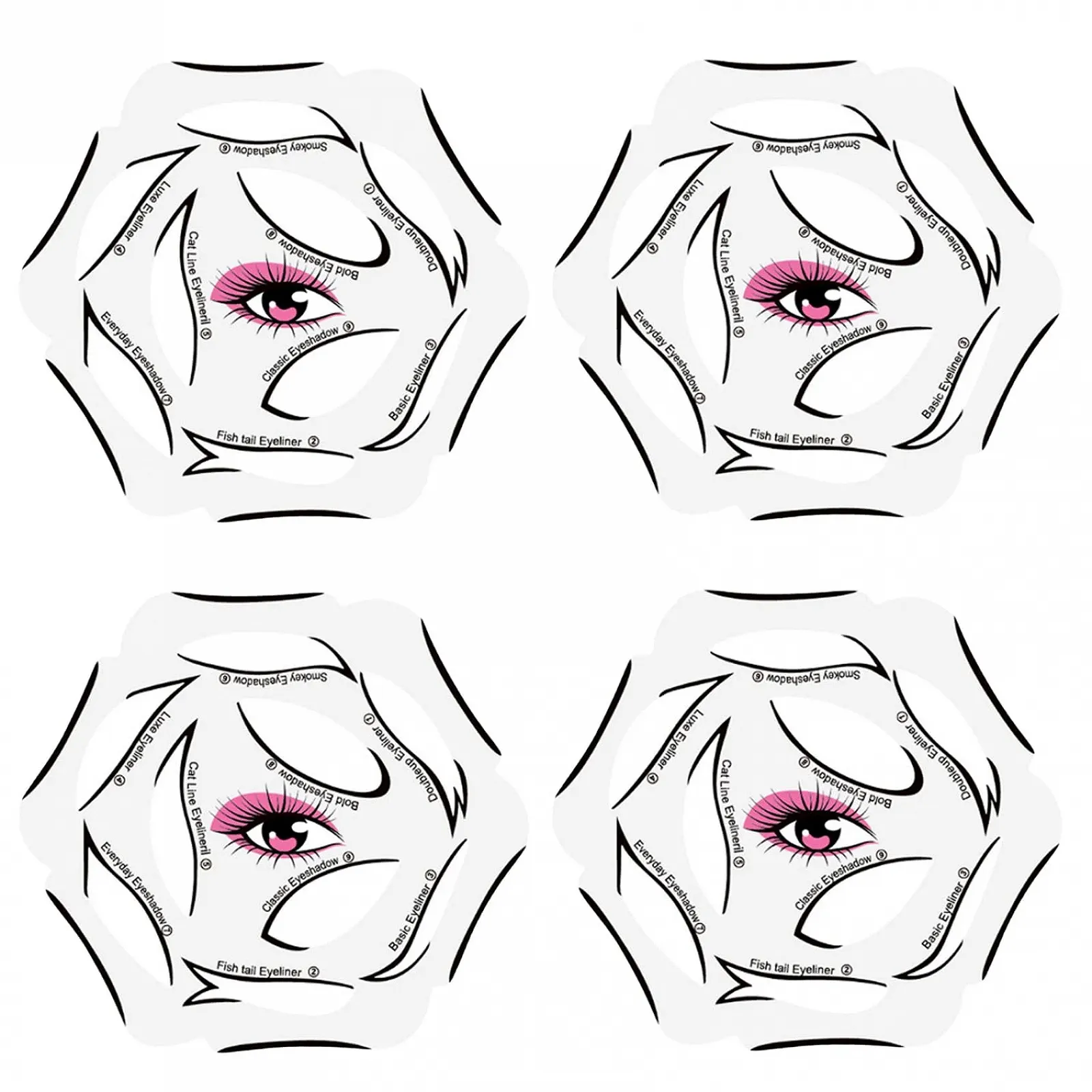 Трафарет для подводки глаз 6-в-1, фото №1