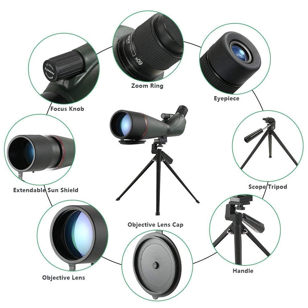 Бінокль Practical Telescope 60x80 Monocular Telescope Bak4 Водостійкий Анти-Фог Сірий, фото №5