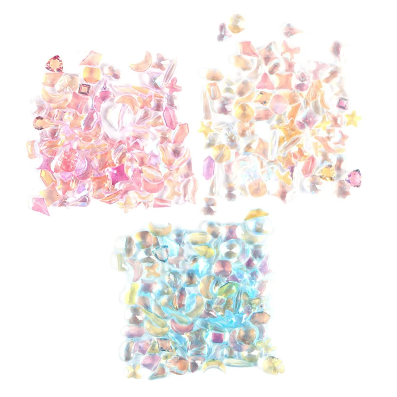 Стрази для нігтів minkissy Aurora з смоли, пласкі, кристали, фото №1