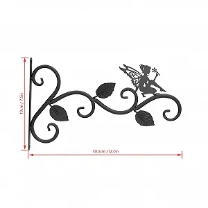 Держатель для подвесных корзин кованый уличный настенный кронштейн черный synthetic.ua - Фото 1