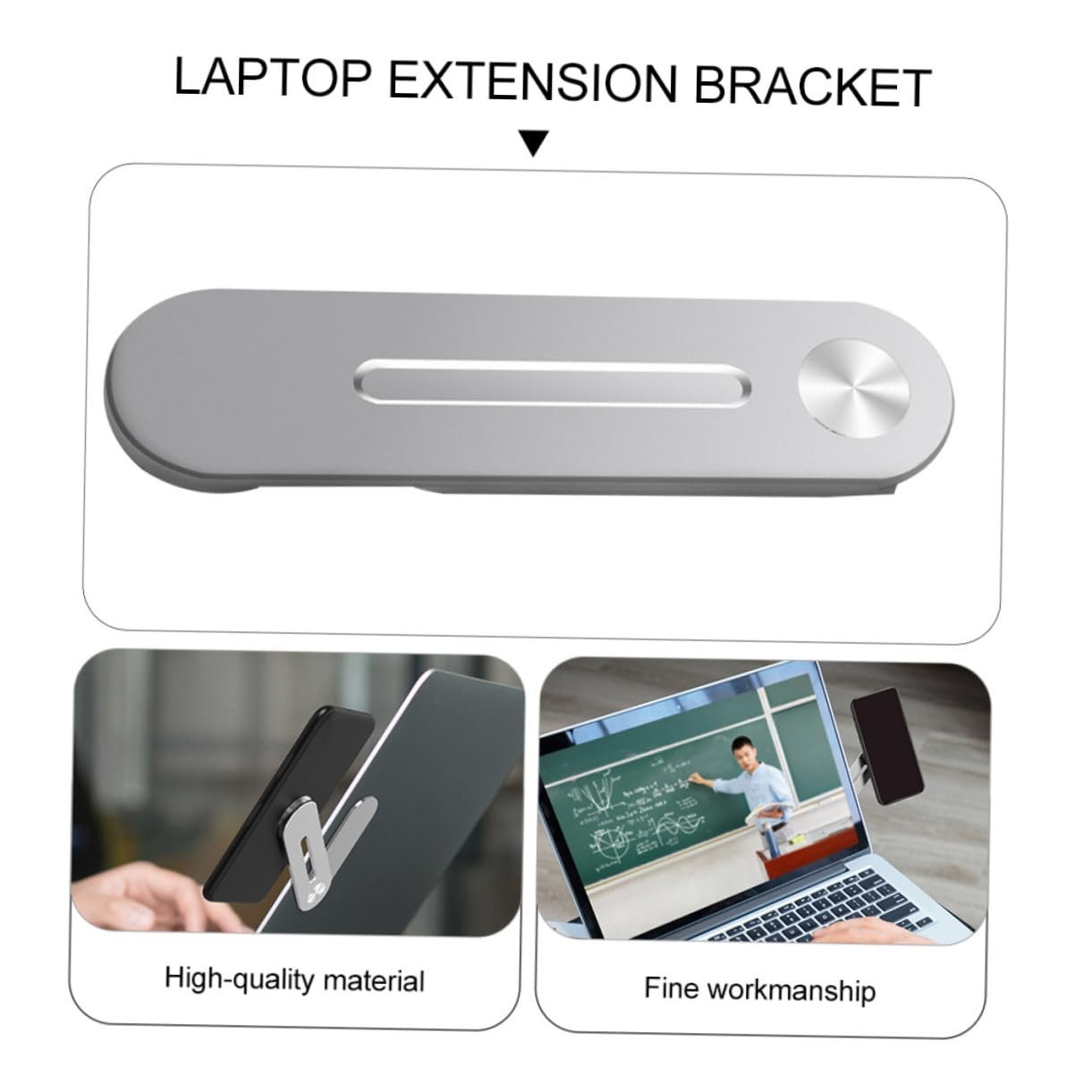 Тримач для телефона магнітний для ноутбука Алюмінієвий сплав Розкладний бічний затискач, фото №4