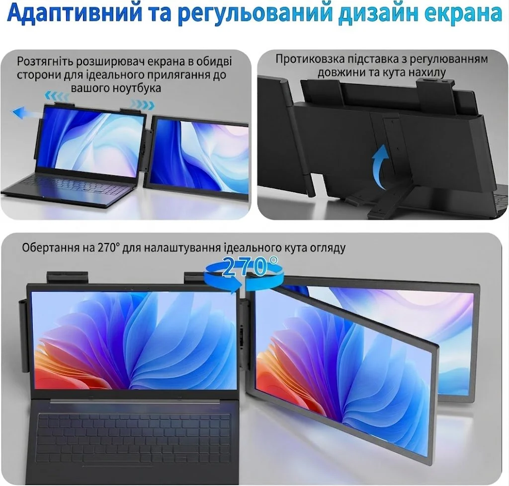 Монитор портативный 14" AskHand Full HD IPS 60 Гц, фото №4
