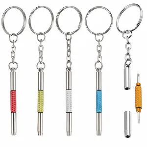 Набір міні-викруток 3 в 1 з нержавіючої сталі з брелоком 5 шт. - Фото 1