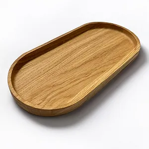 Декоративный поднос EKFJAELL Дерево, Овальный, Дуб - Фото 1