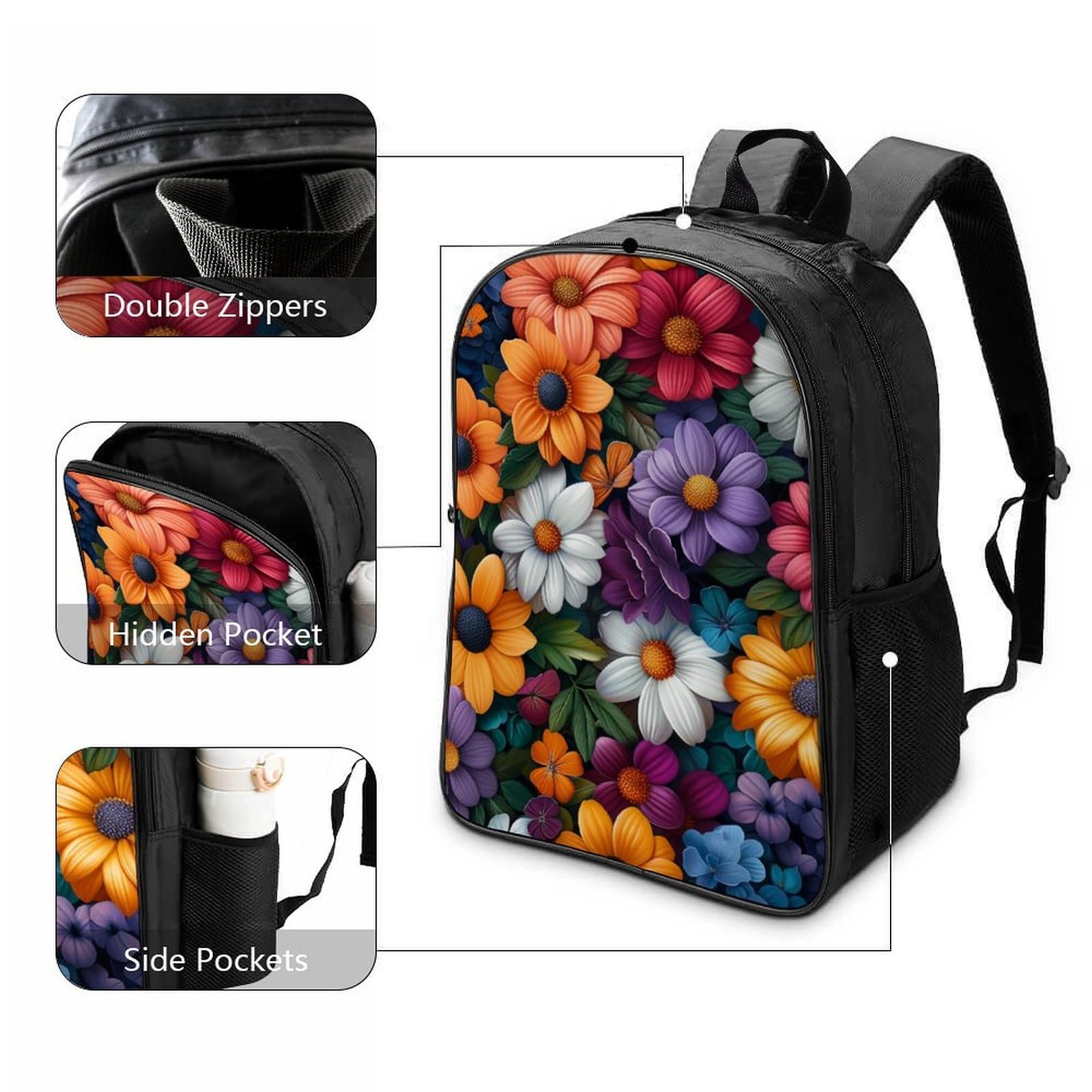 Шкільний рюкзак DPEOANEBN Flower 40x28x16см, фото №3