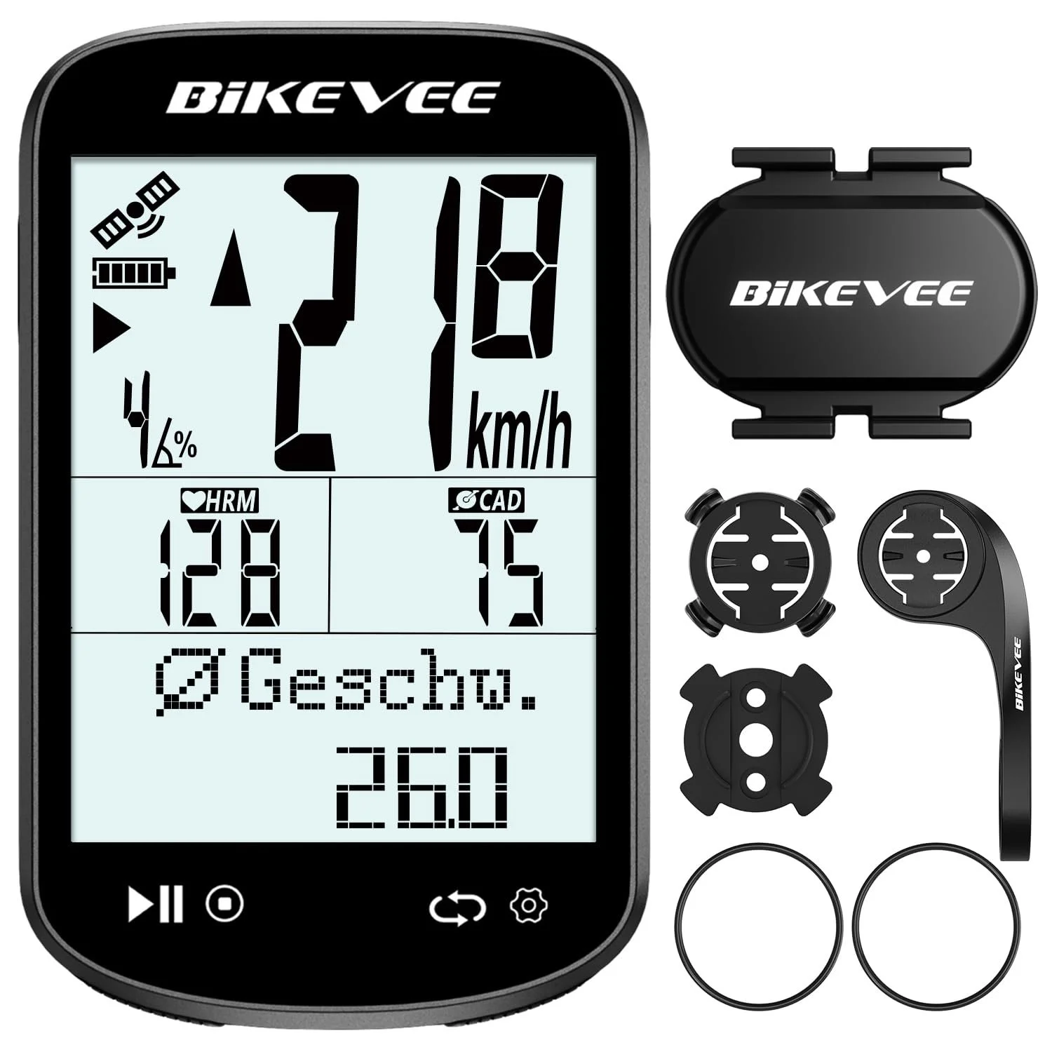 Велокомпьютер GPS Wireless ANT+ Bluetooth IPX7 2.6" FSTN Display, фото №1