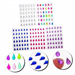 Наклейки зі стразами для обличчя 5 аркушів Наклейки зі стразами для хлопчиків, дівчаток і дорослих Безпечні, кумедні та святкові synthetic.ua - Фото 1