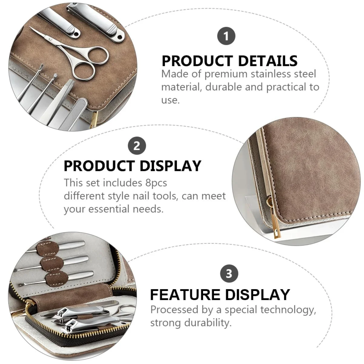 Набір манікюрний OATIPHO з нержавіючої сталі, фото №9