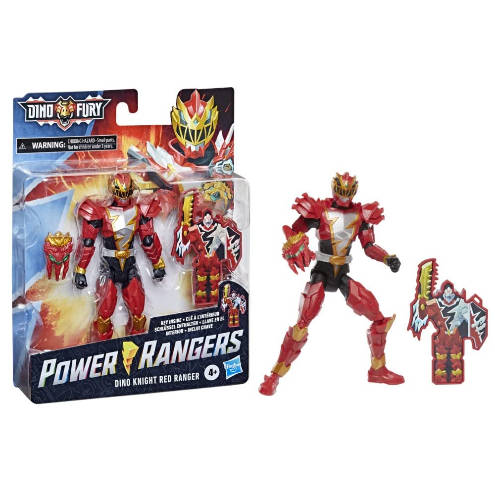 Фигурка Power Rangers Dino Fury Dino Knight Red Ranger 15 см, с ключом Dino Fury и аксессуарами Dino Theme, фото №3
