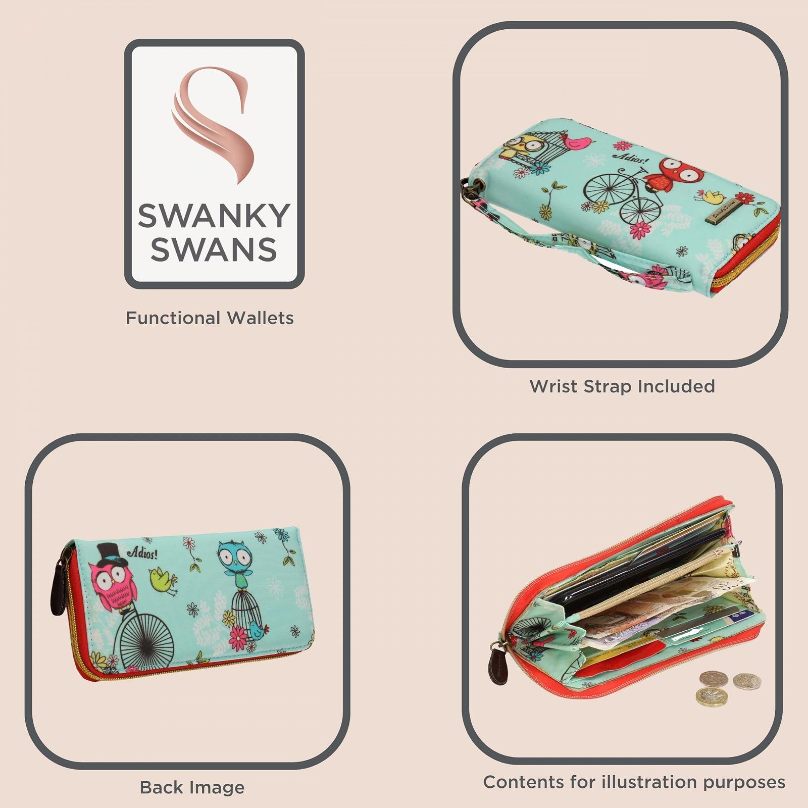 Кошелек SwankySwans Женский Цветочный Жук Кролик Сова Животные Принт Молния Карта Монета Кошелек Подарок, фото №4