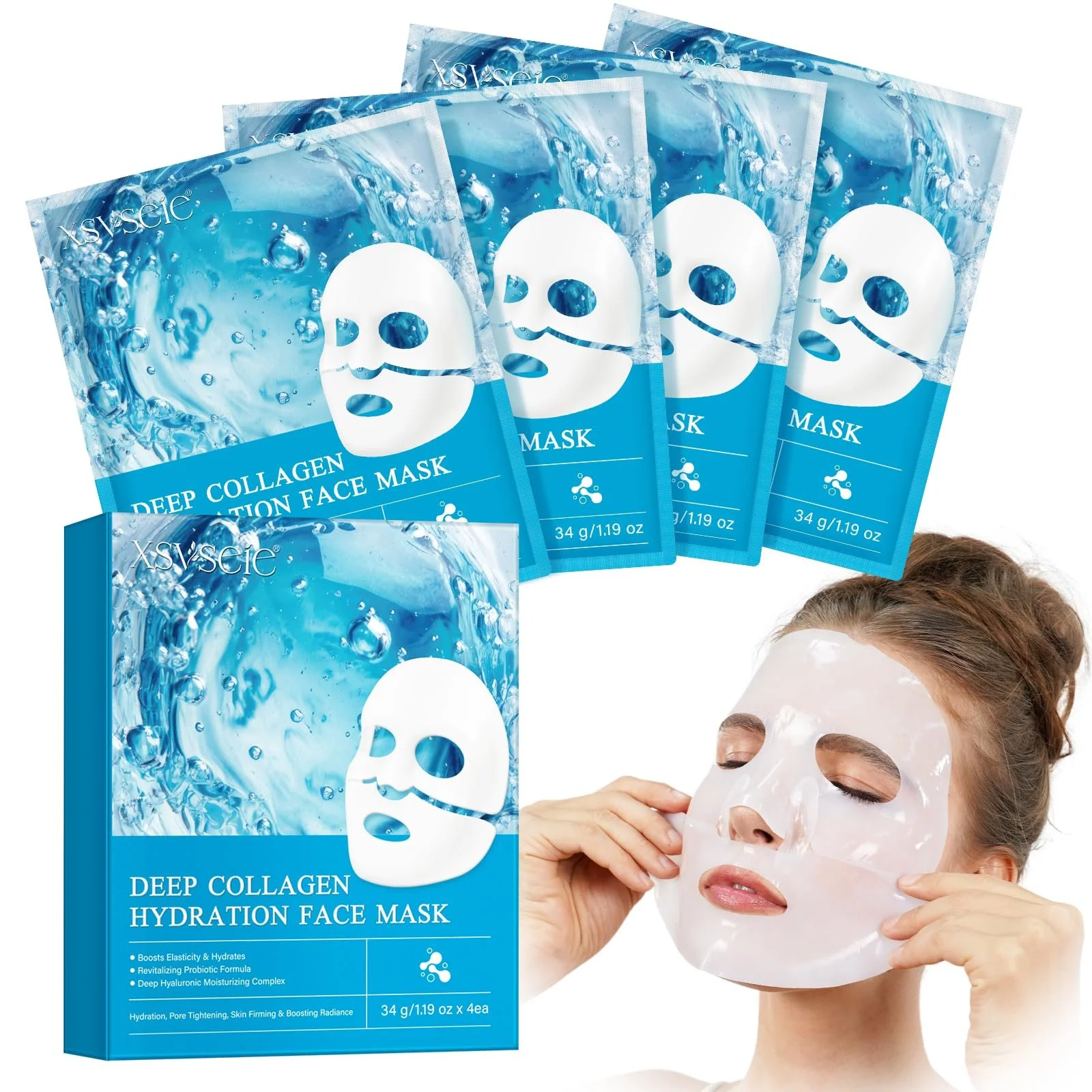 Маска Collagen для лица ночная увлажняющая (34 г x 4 шт), фото №1 Маска Collagen для лица ночная увлажняющая (34 г x 4 шт), фото №1