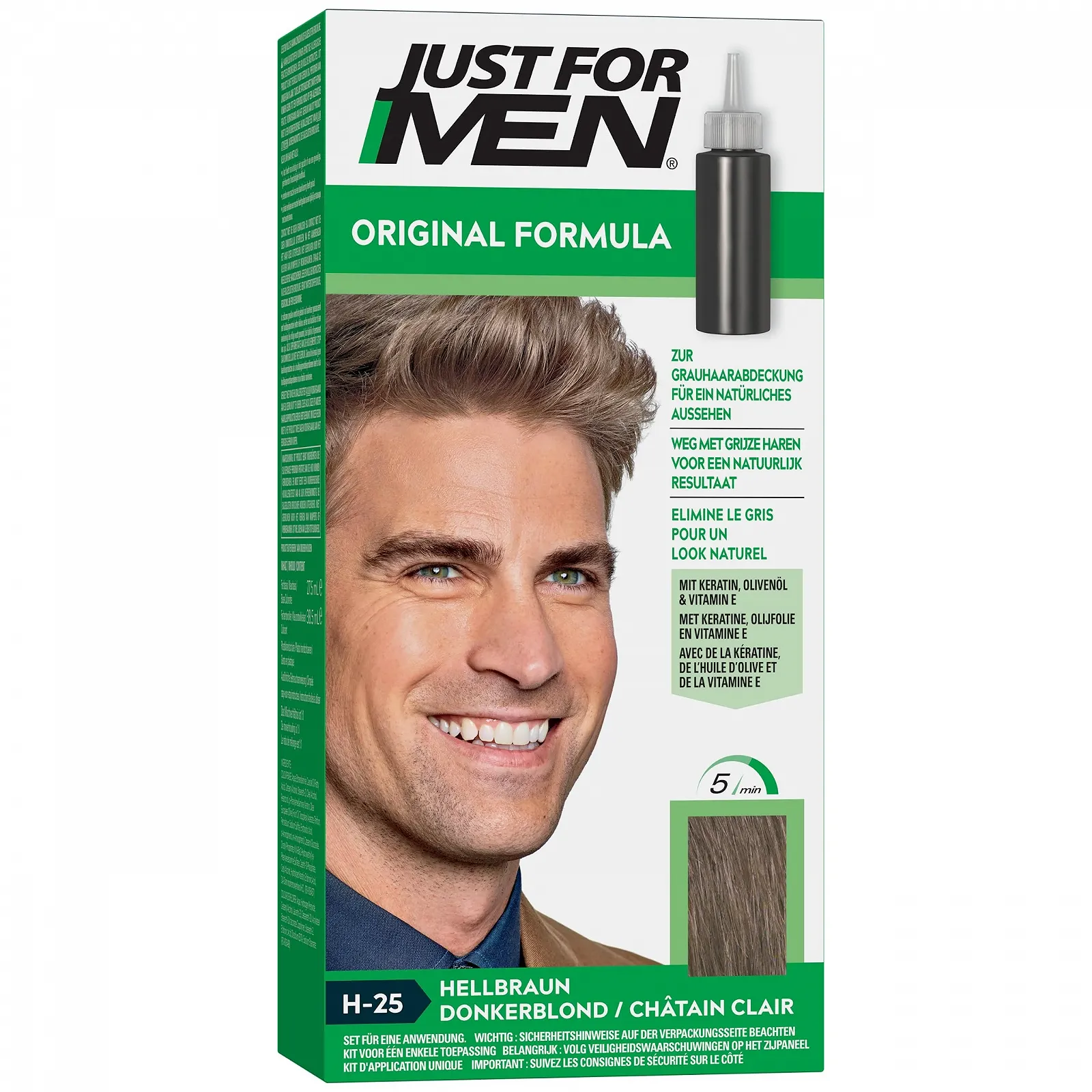 Фарба для волосся Світло-коричневий Nur For Men Original Formula H25, фото №1 Фарба для волосся Світло-коричневий Nur For Men Original Formula H25, фото №1