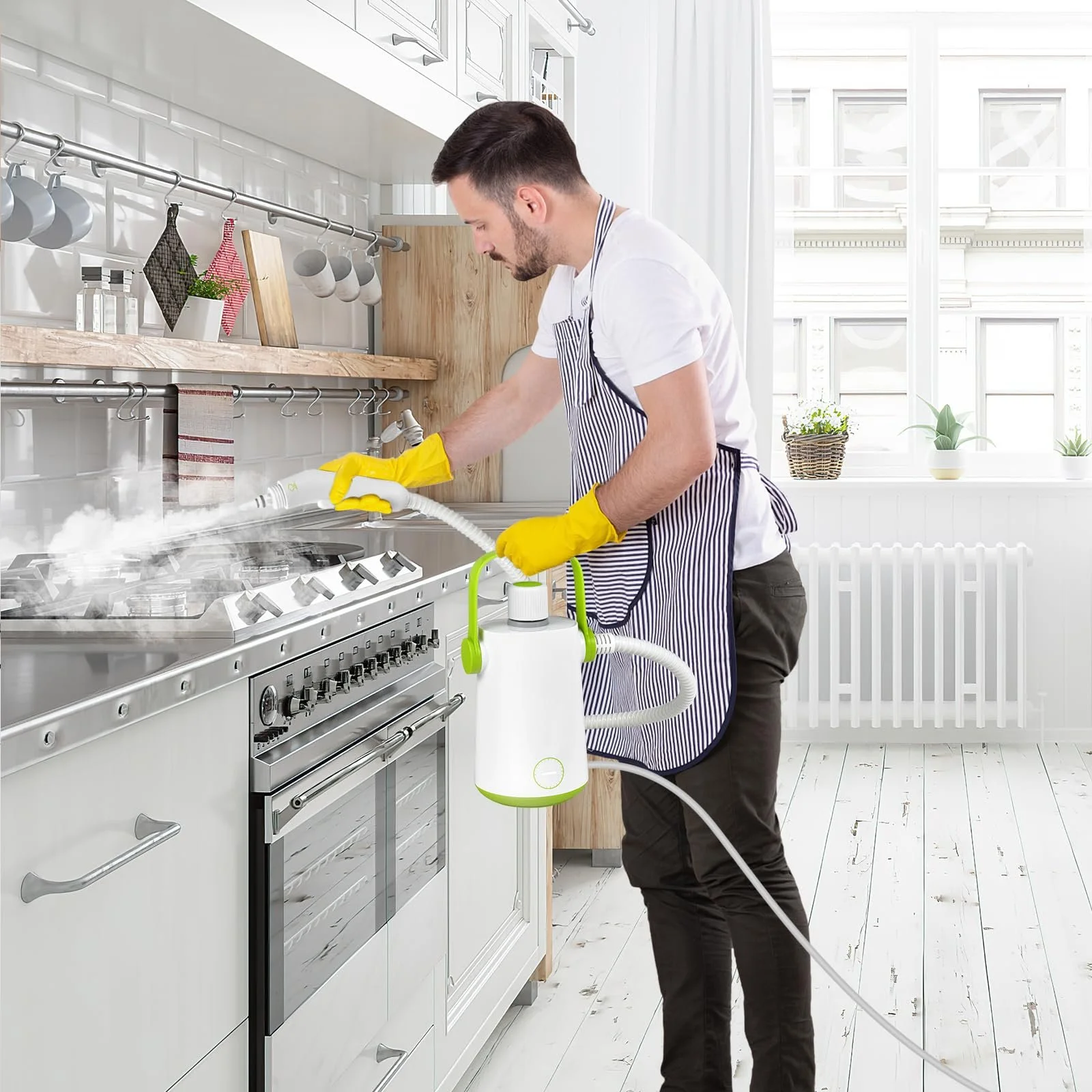 Пароочисник ручний SOARS 1000 W 300 ml 3 Bar Green, фото №2 Пароочисник ручний SOARS 1000 W 300 ml 3 Bar Green, фото №2