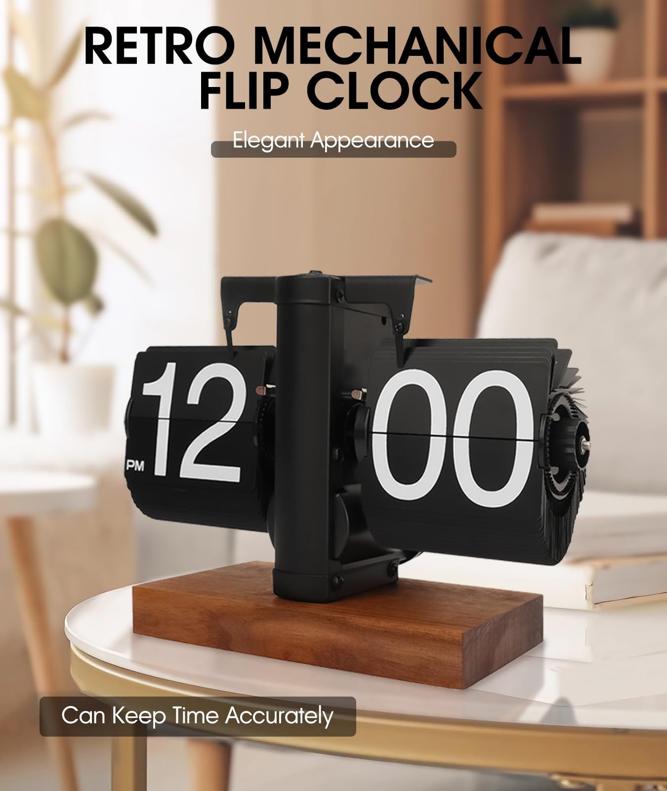 Ретро Годинник Yusat Flip, Вінтажний Настільний Годинник, Цифровий Автоматичний Обертовий, Механічний Настільний Годинник, Чорний, фото №3 Ретро Годинник Yusat Flip, Вінтажний Настільний Годинник, Цифровий Автоматичний Обертовий, Механічний Настільний Годинник, Чорний, фото №3