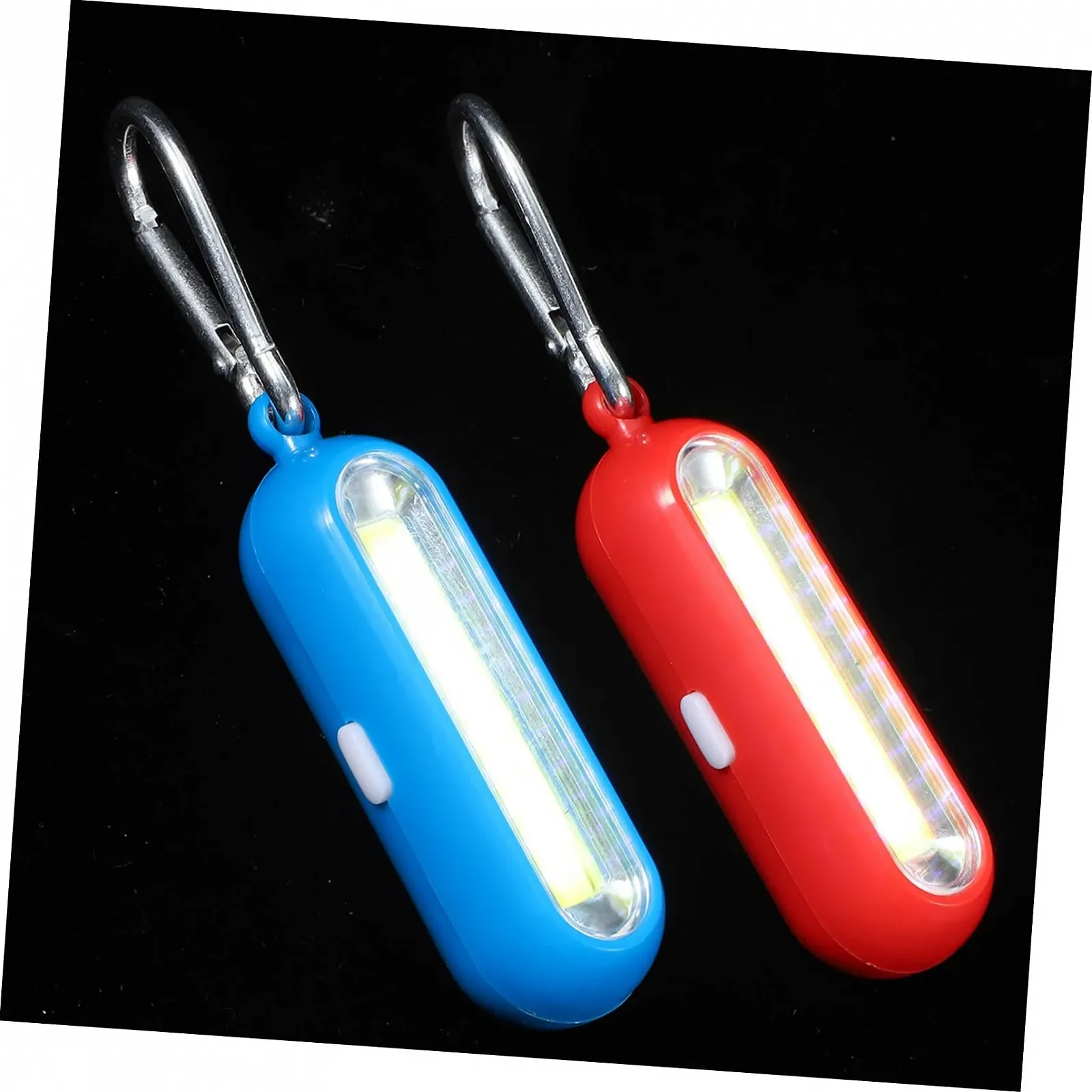 Ліхтарик-брелок Homoyoyo 2 шт. Світлодіодний портативний аварійний для активного відпочинку, зручний і міцний, червоний і синій, без батареї, фото №4