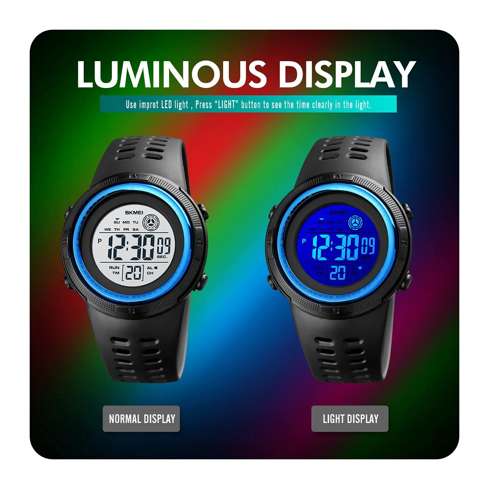 Цифровий спортивний годинник SKMEI Чорний, фото №4 Цифровий спортивний годинник SKMEI Чорний, фото №4
