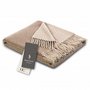Плед Biederlack Velvet Soft Cuddly Blanket Wool Mix Natural Sand Вовна та кашемір Oeko-Tex Certified 130 x 170 см Пісочний - Фото 1