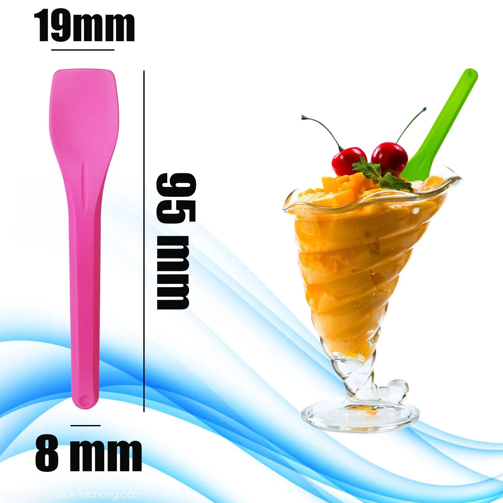 Набір ложок для морозива 100 шт,, фото №2