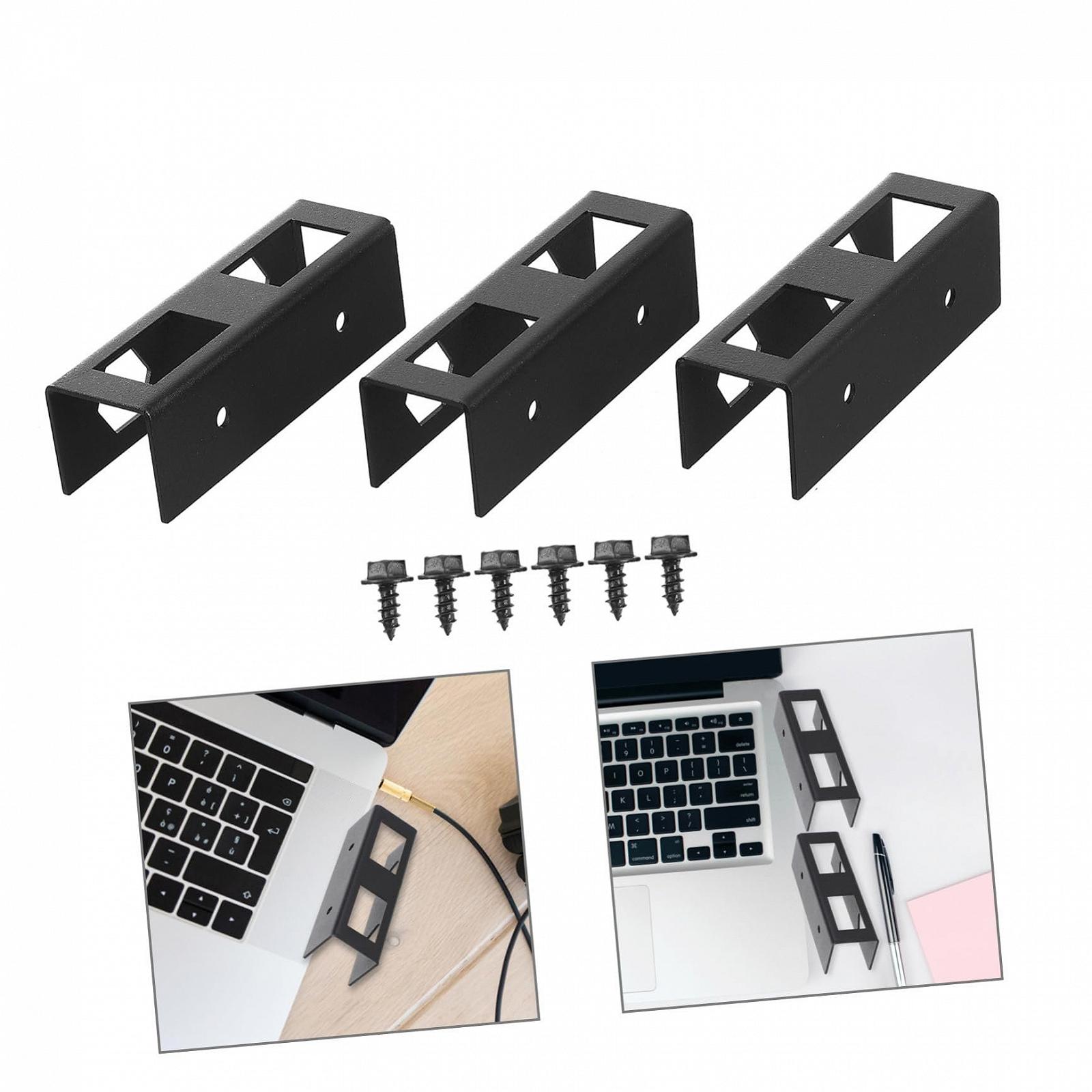 Полка для ноутбука из стали Углеродистая сталь Прочный Держатель для ноутбука под стол Экономия места Держатель для планшета Черный для офиса и дома, фото №5