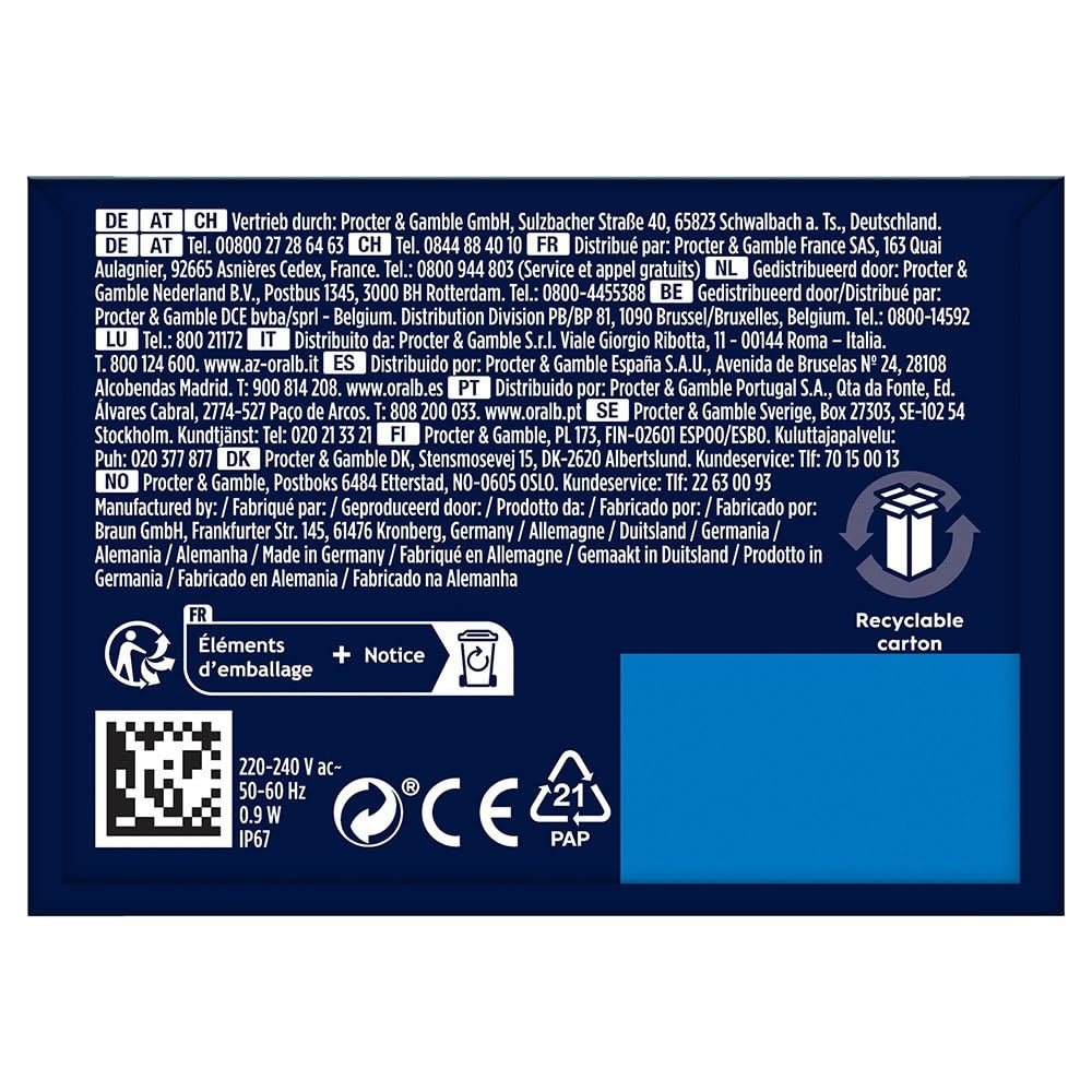 Електрична зубна щітка Oral-B Pro Series 3D, біла, 1 x 3D чистяча насадка, видаляє наліт, 3 режими чищення, таймер, акумуляторна, фото №7