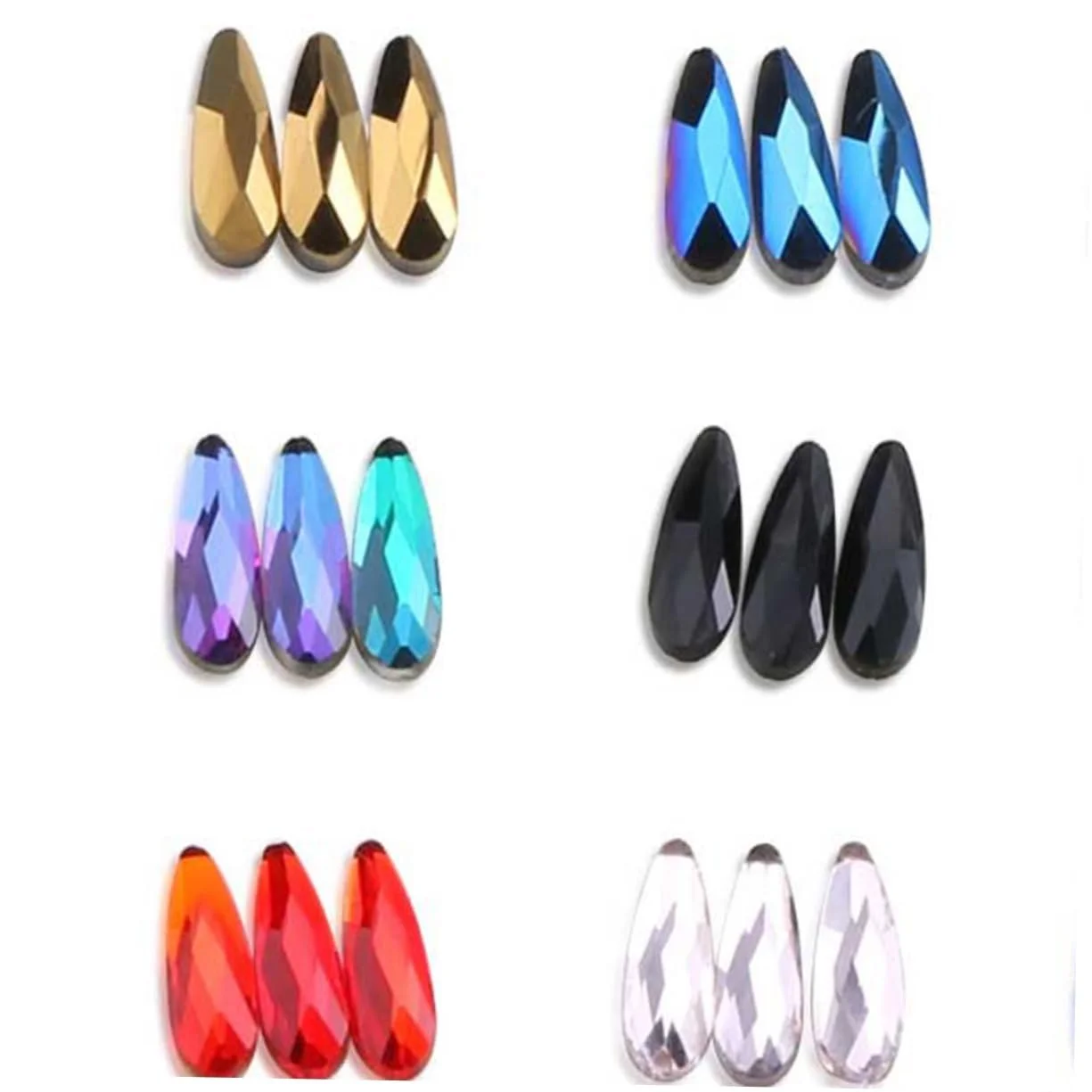 Прикраса FRCOLOR 60 штук Кристали Пласкі стрази Прикраса Самоцвіти Пласкі, фото №5