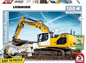Пазл Schmidt Spiele Liebherr 56550 Caterpillar Excavator R928 100 деталей травяной картон - Фото 1