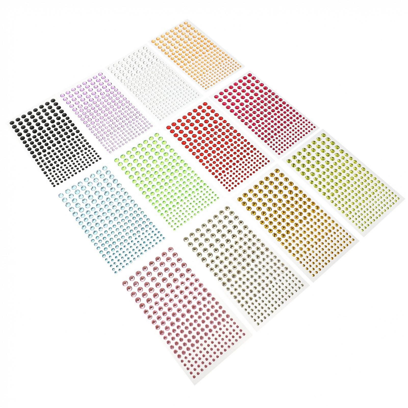 Наклейки для нігтів та обличчя Ipetboom, 12 аркушів, блискучі самоцвіти, унікальна, фото №1