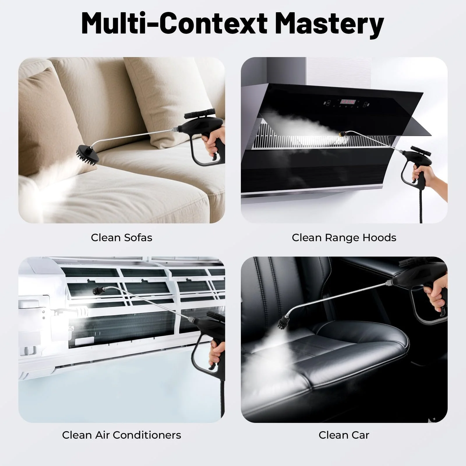 Пароочисник 3000 W багатофункціональний регульований портативний з розпилювачем 6 швидкостей, фото №8