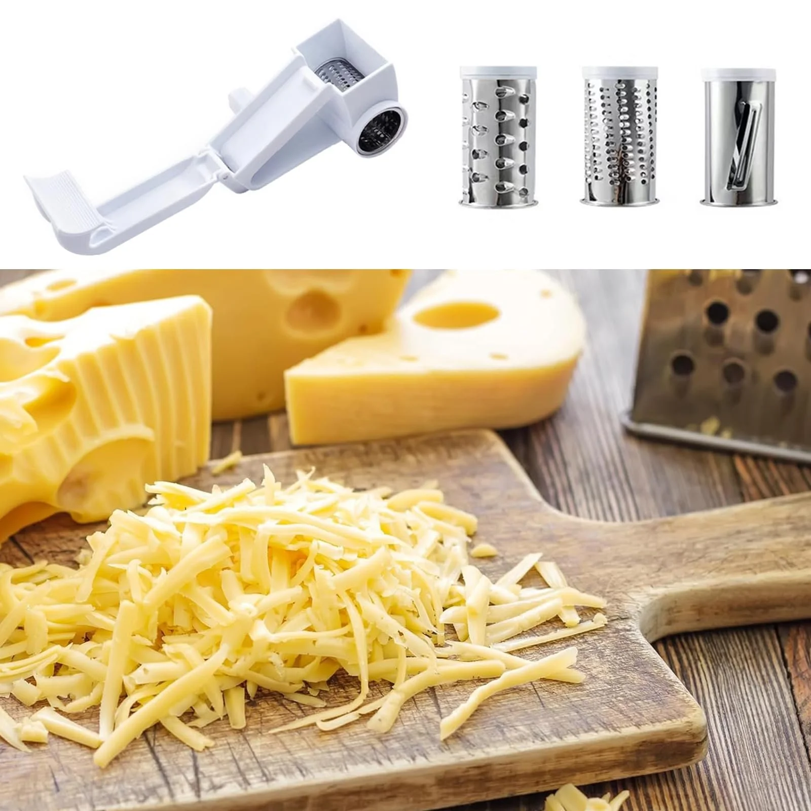 Терка с ручкой из нержавеющей стали для твердого и мягкого сыра, острые лезвия, легко моющаяся, нескользящая ручка, крепкая, фото №4