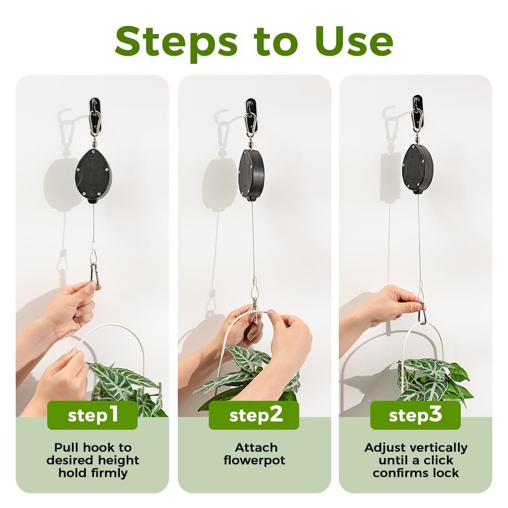 Підвісний гачок з роликом Bamworld Висувний для кошиків та горщиків, фото №6