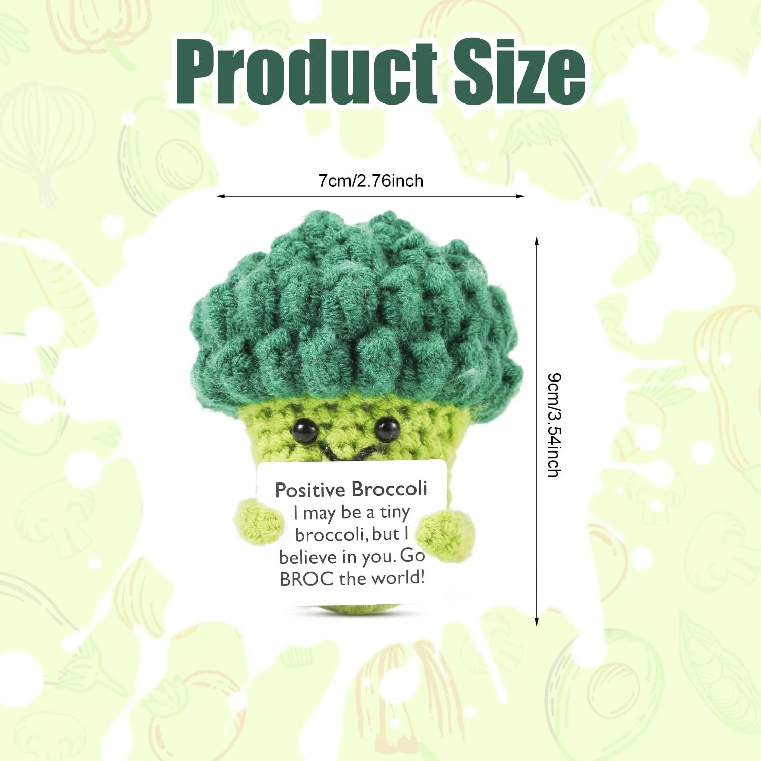 Игрушка PEUTIER Positive Vegetables Вязаный позитивный брокколи Зеленый, фото №2 Игрушка PEUTIER Positive Vegetables Вязаный позитивный брокколи Зеленый, фото №2