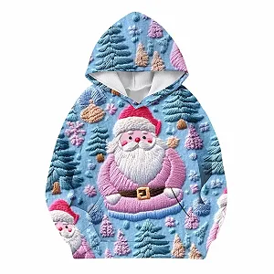 Рождественский свитшот Детский Худи с длинными рукавами Мягкий Свитер Рождественский принт Худи Милый Пуловер Верхняя одежда для девочек - Фото 1