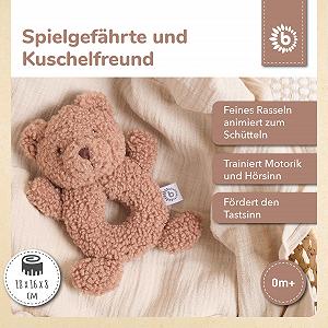 Мягкая игрушка Мишка Bieco Mika с погремушкой synthetic.ua - Фото 1