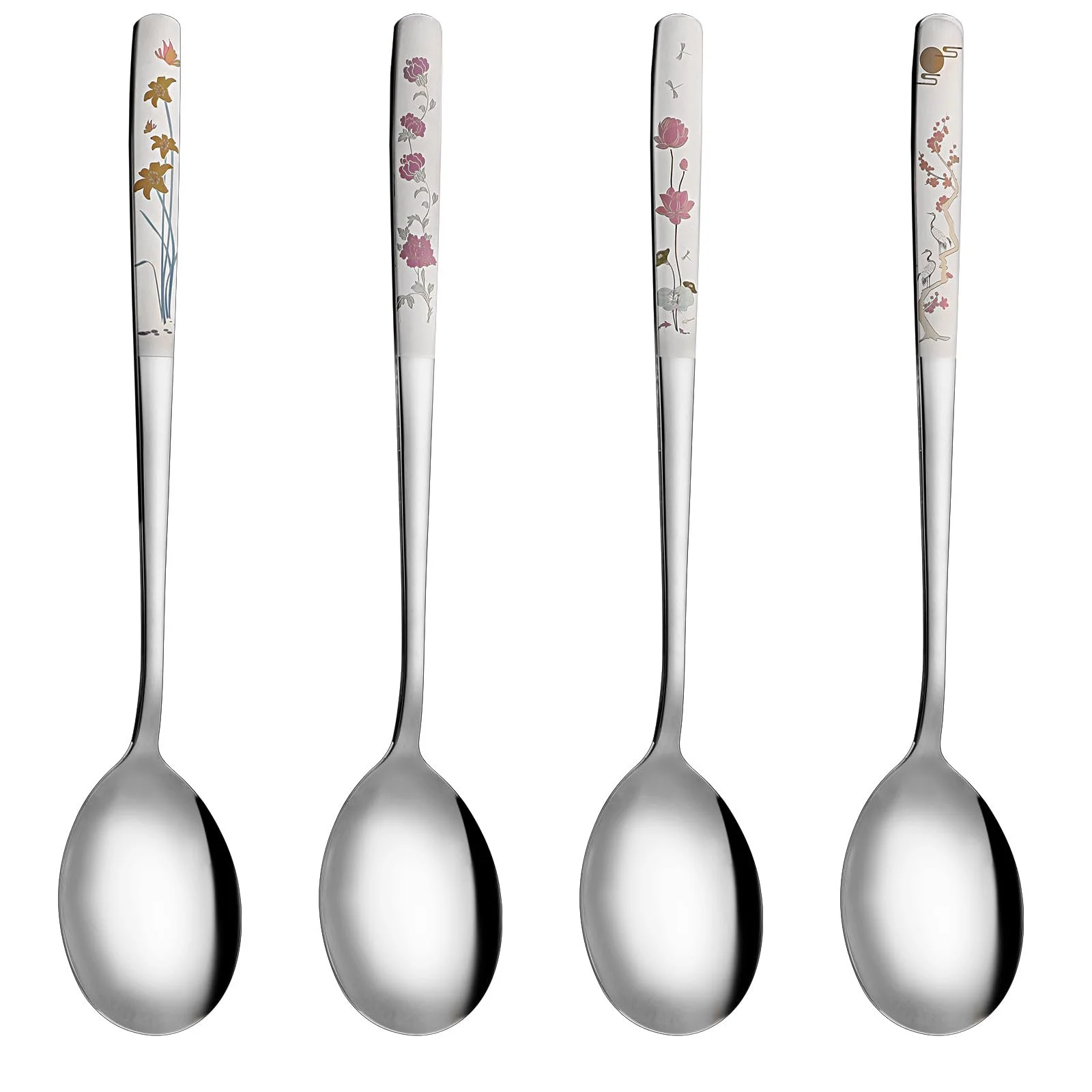 Набір з 4 довгих ложок, для латте макіато, 20.7 см, фото №1