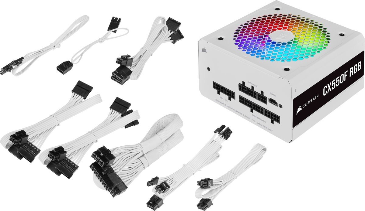 Блок питания CORSAIR CX550F RGB 80 PLUS Bronze White , фото №11