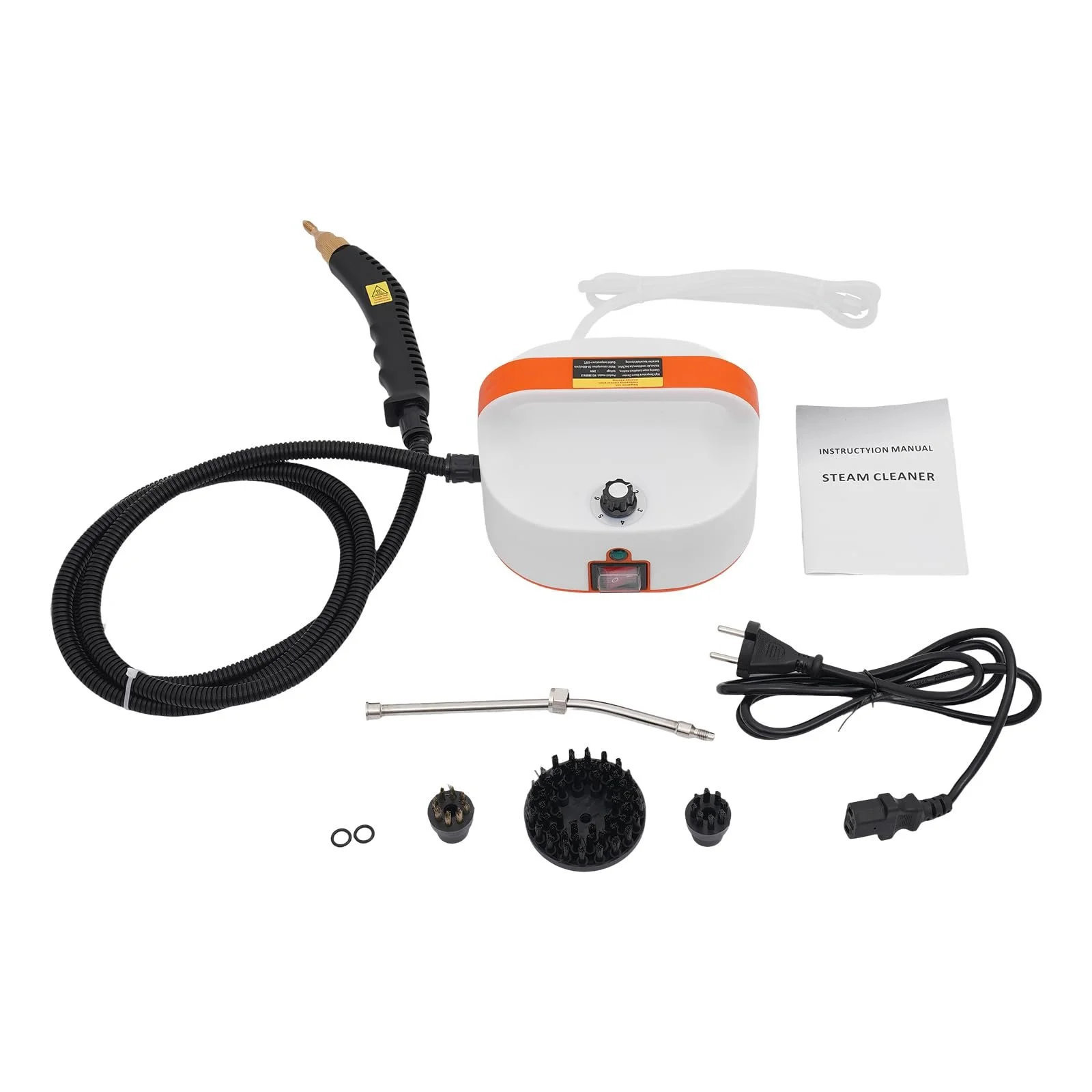 Ручний пароочисник 3800W без резервуара для води Orange + White, фото №1