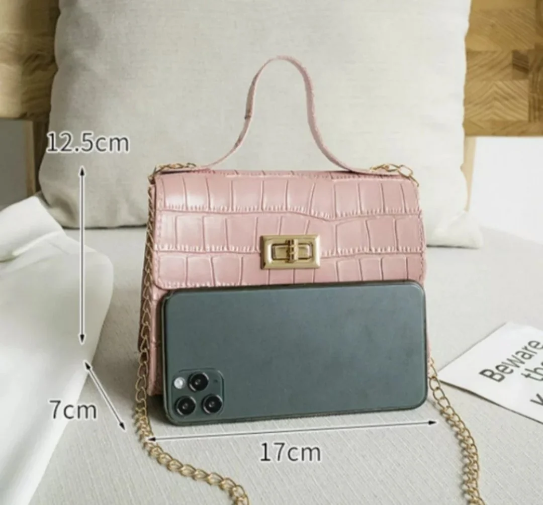 Модная розовая женская мини-сумка, фото №3