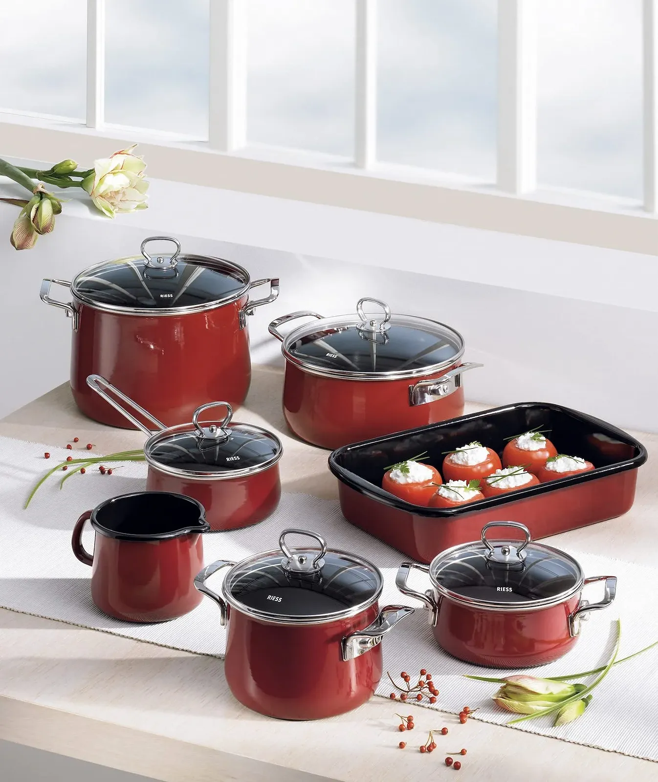 Кастрюля Riess 0707-008 Nouvelle - Top 3000 Rosso со стеклянной крышкой 16 см Maroon, фото №4