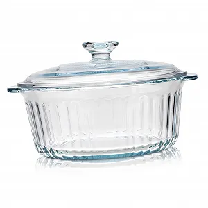 Форма ABOOFAN кругла скляна з кришкою жаростійка з боросилікатного скла - Фото 1