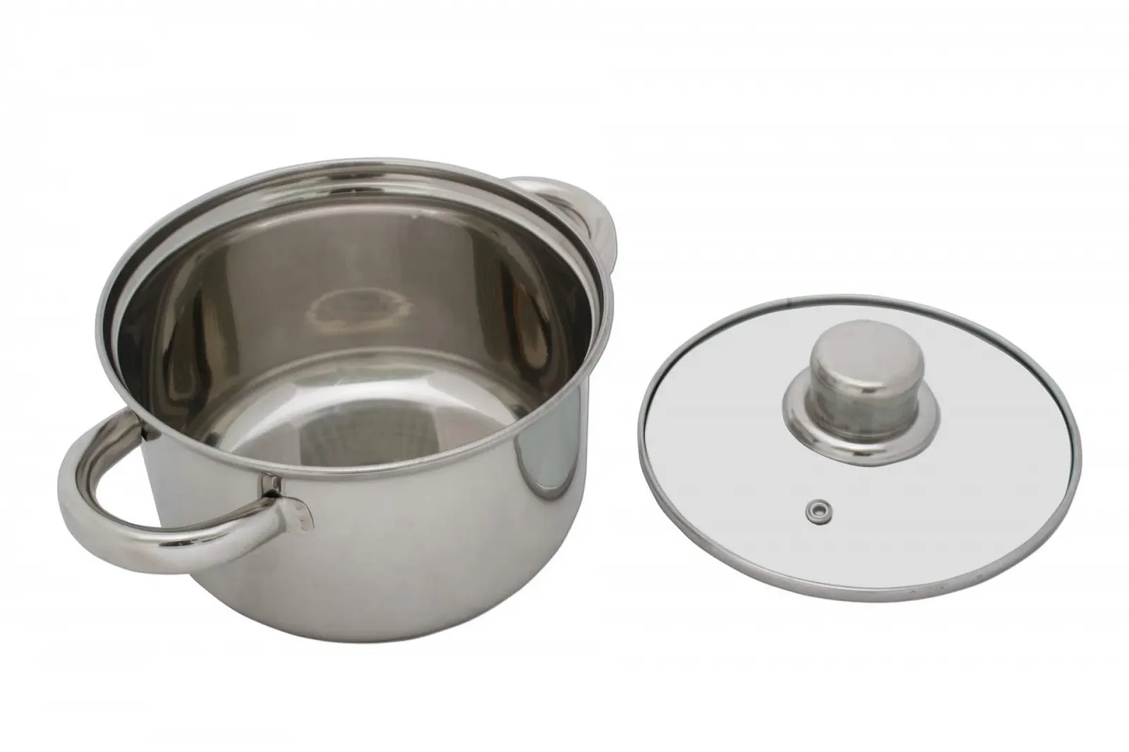 Кастрюля из нержавеющей стали со стеклянной крышкой 3.5 л 20 см, фото №2