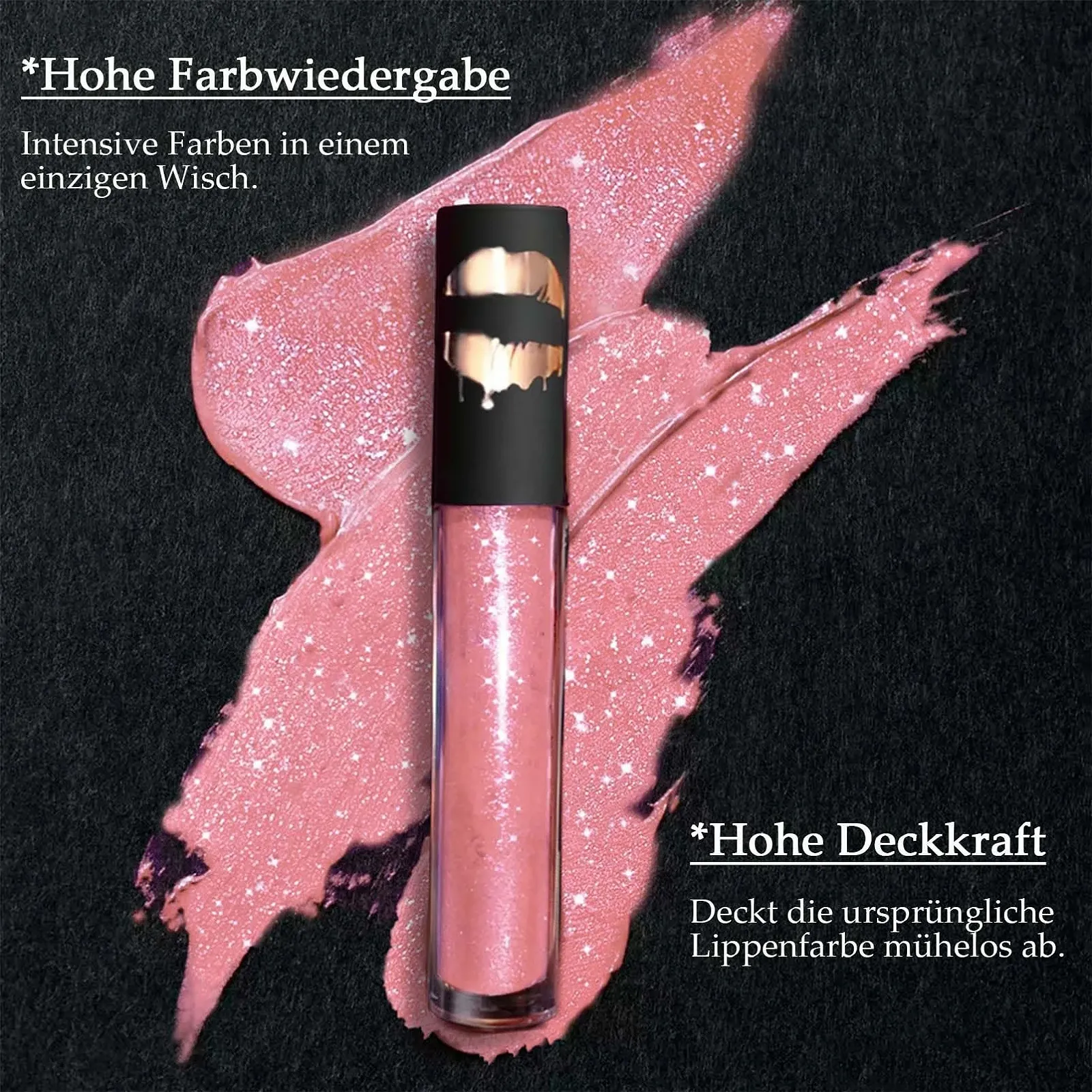 Блиск для губ Glitter Matt, Стійкий і водостійкий блиск, фото №4