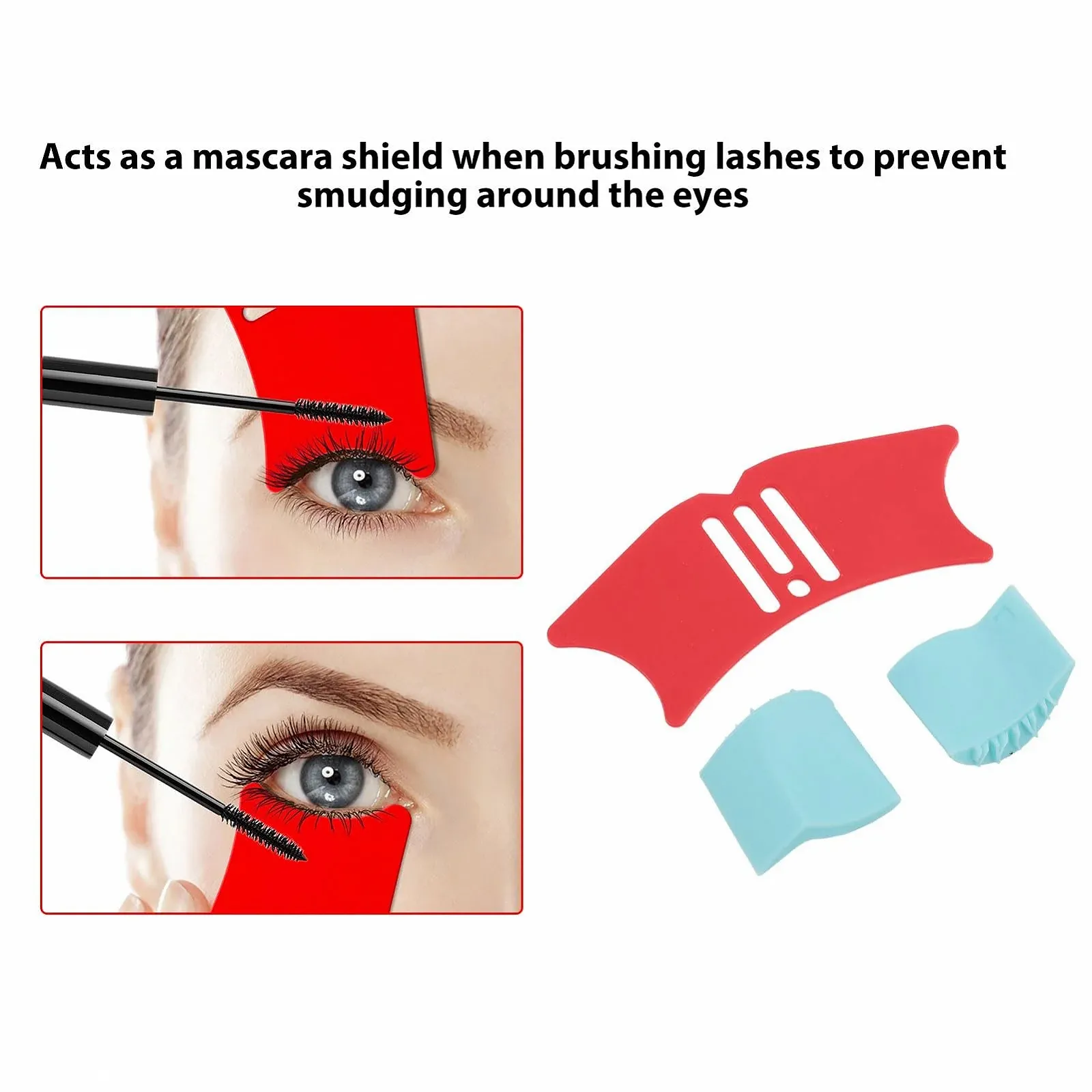 Инструмент-помощник для ресниц, теней, подводки Многоразовый силиконовый набор для защиты аппликатора со щитками для теней для начинающих, фото №6
