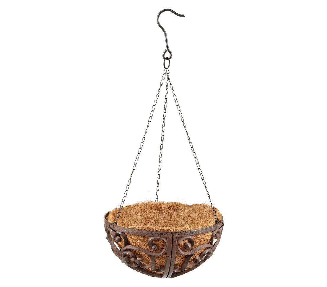 Підвісний кошик Dehner 30 см чавун/кокосове волокно коричневий, фото №1 Підвісний кошик Dehner 30 см чавун/кокосове волокно коричневий, фото №1
